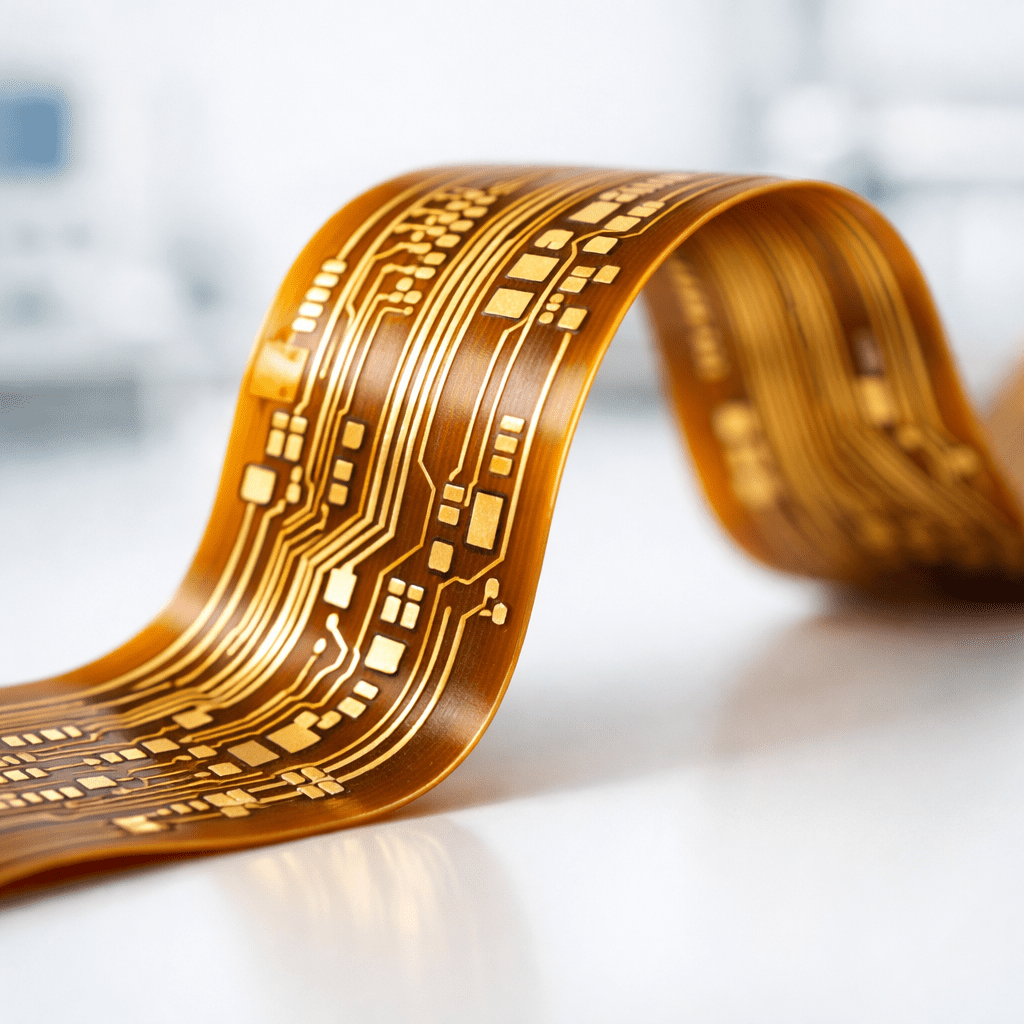 Cross-section of an EV battery pack showing FlexPlus flexible PCBs precisely connecting battery cells
